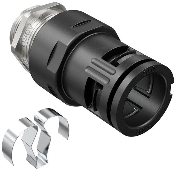 Raccordo per tubo AGRO FLEXAquick EMV Ø42.5mm M40×1.5 diritto IP68 nero