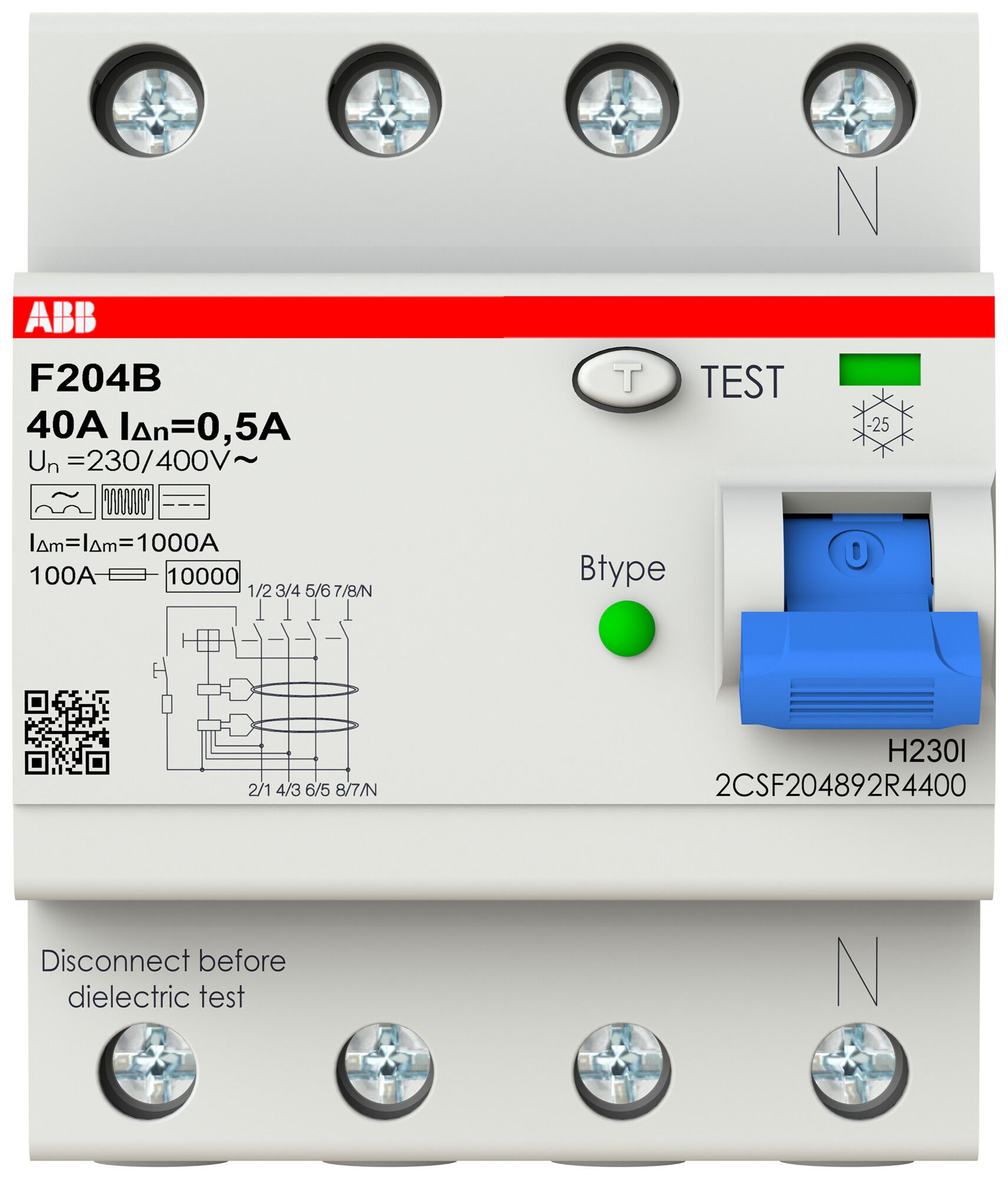 Fehlerstromschutzschalter ABB proM compact 4P 40A 500mA Typ B selektiv