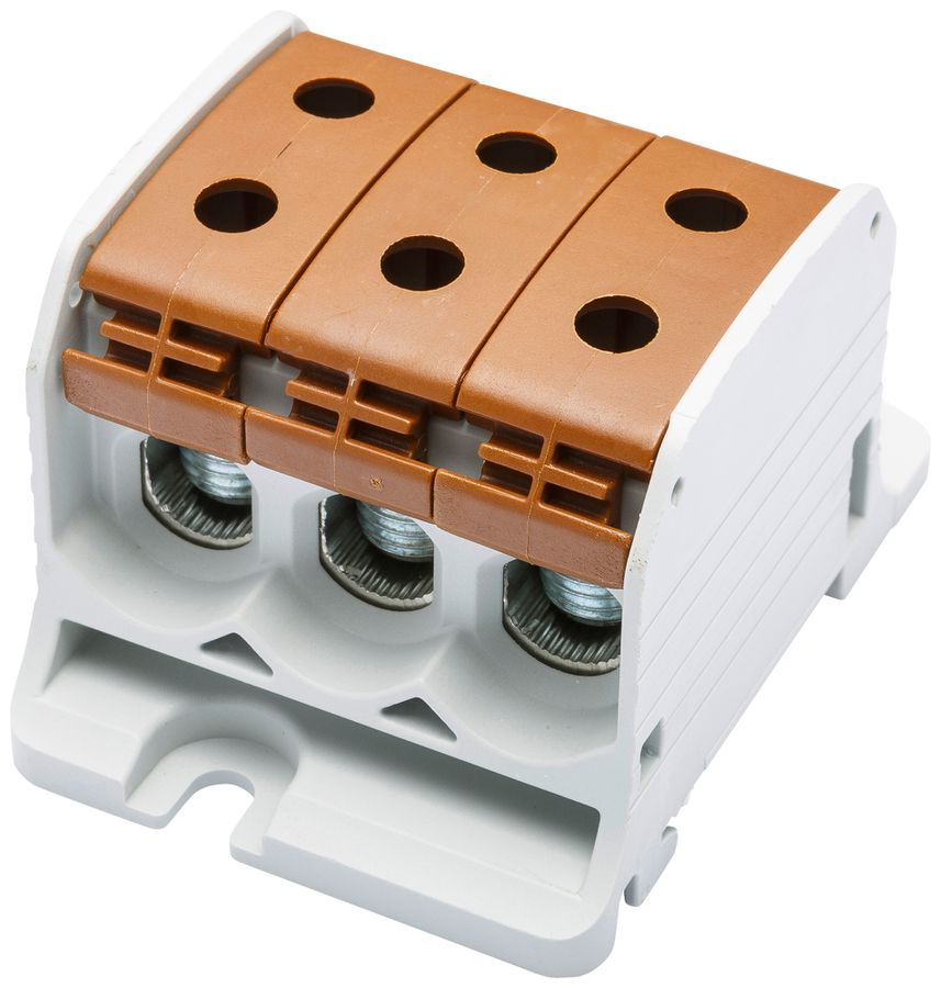 Bloc de distribution Bals RKA 50 1P 150A 3×entrée 3×sortie 4…50mm² brun