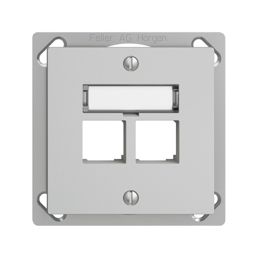 EB-Montageset S-One EDIZIOdue FM.TE für 2×RJ45 gerade, hellgrau