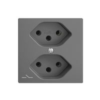 UP-Steckdose EDIZIOdue 2×T13 1×S dunkelgrau mit Shutter