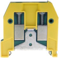 Morsetto di terra componibile Woertz Ex 4…10mm² vite 2×1 DIN 35mm verde/giallo