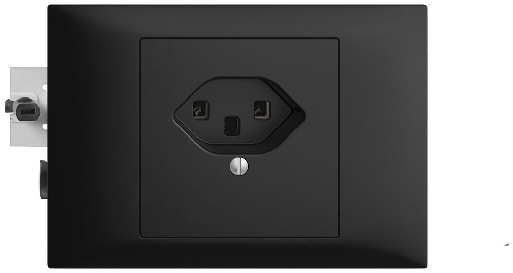 EB-Steckdose EDIZIOdue T23 16A schwarz, 53mm, Schraubklemme