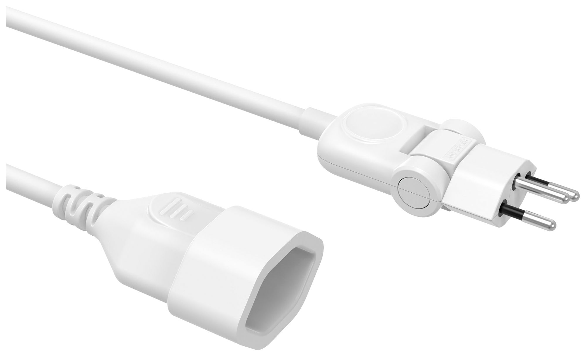 Câble de rallonge MOVE PVC 10A 230V 3×1mm² fiche T12 douille T13 3m blanc