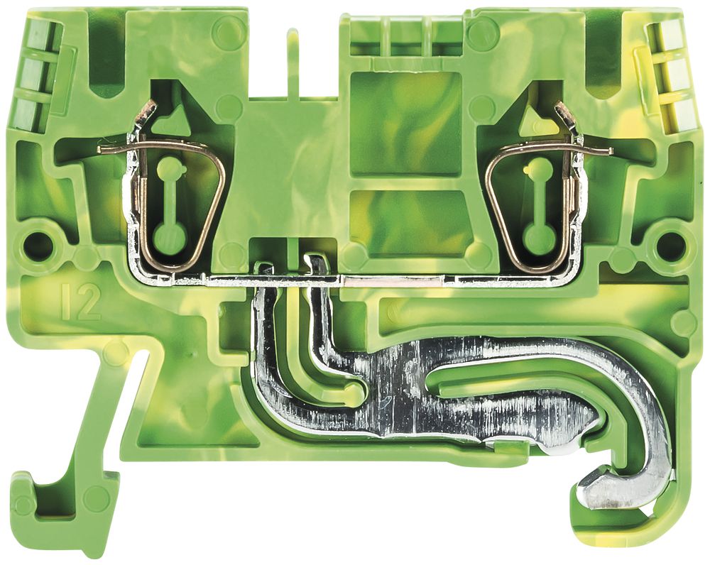 Morsetto di terra componibile WKFN 0.13…4mm² 2×molla 1 piano guida 35mm ve/gi