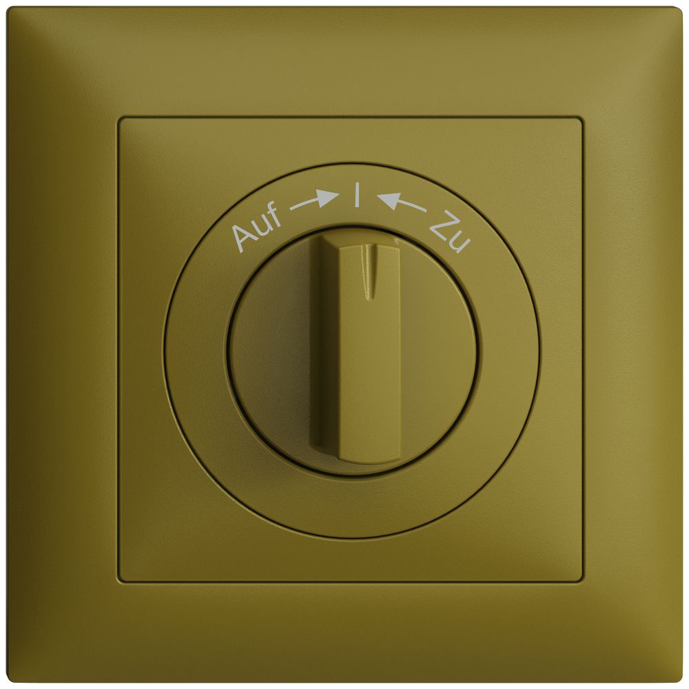 Frontset EDIZIOdue Auf->I<-Zu olive 88×88mm für Schwenktaster