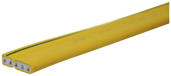 Flachkabel Woertz Technofil 5×2.5mm² halogenfrei gelb m.schwarzem Streifen B2ca