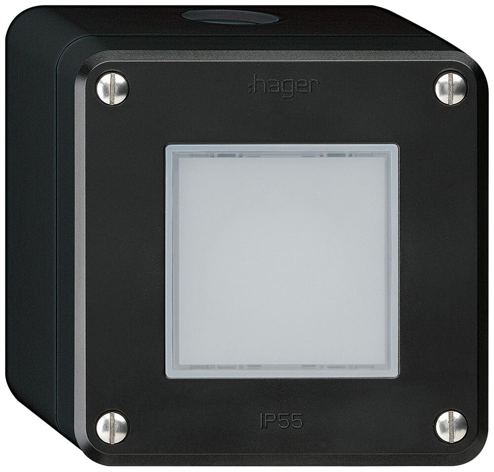 Luminaire LED AP robusto IP55 noir LED bleu
