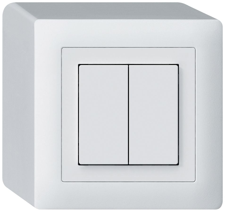 Poussoir KNX AP Hager BA kallysto Q double 88×88mm blanc