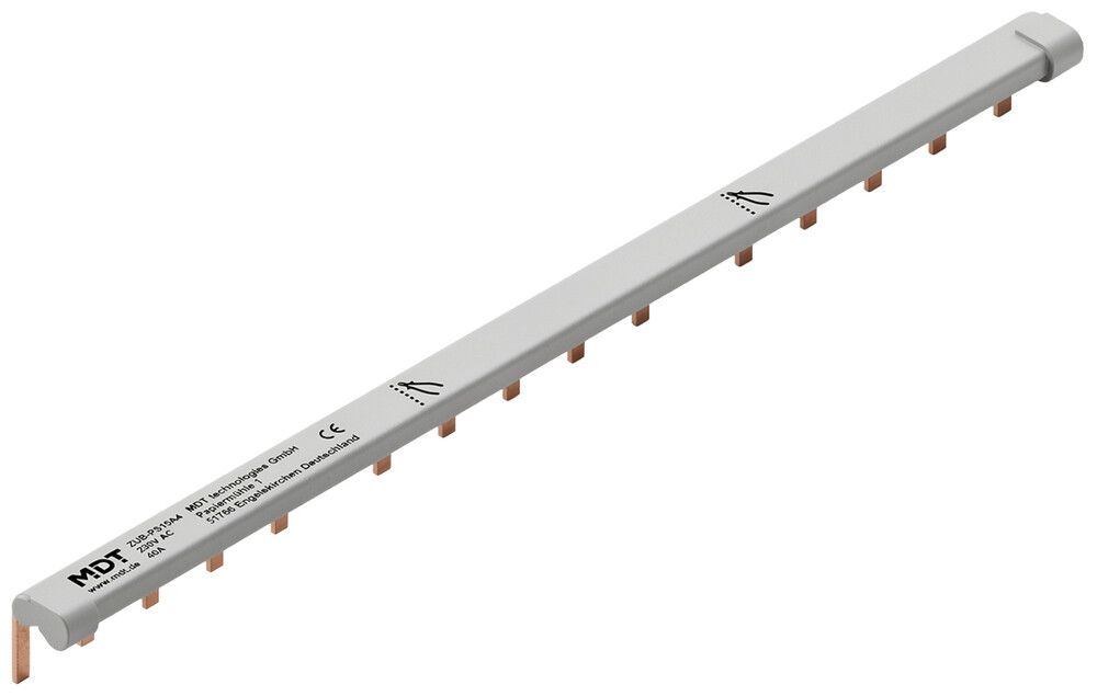 Kammschiene MDT ZUB-PS15A5 1P 1Ph Stift 6mm² 40A 199mm weiss