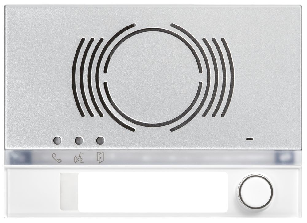 Plaque frontale pour module de haut-parleur Urmet Alpha, 1×bouton, IP55, blanc