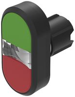 Doppeldrucktasten-Vorsatz EAO 45, flach, grün/rot