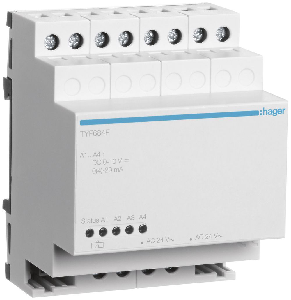 Module d'extension AMD Hager quadruple pour sortie analogique KNX
