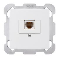 Einsatz zu Anschlussdose kallysto 1×RJ45u weiss mit Befestigungsplatte