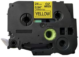 Schriftbandkassette kompatibel zu OZE-651, 24mm×8m, gelb/schwarz