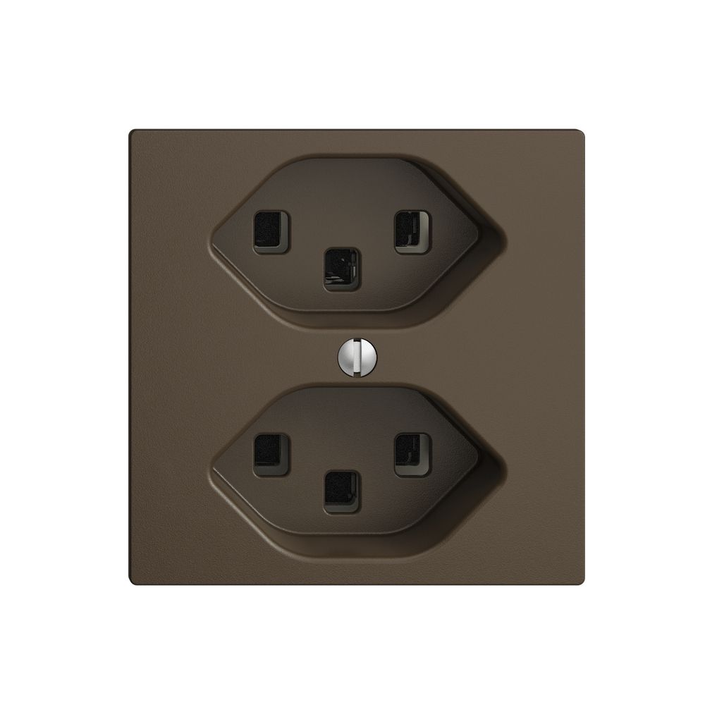 Presa EDIZIOdue 2×T23 coffee 16A, con morsetti innest.