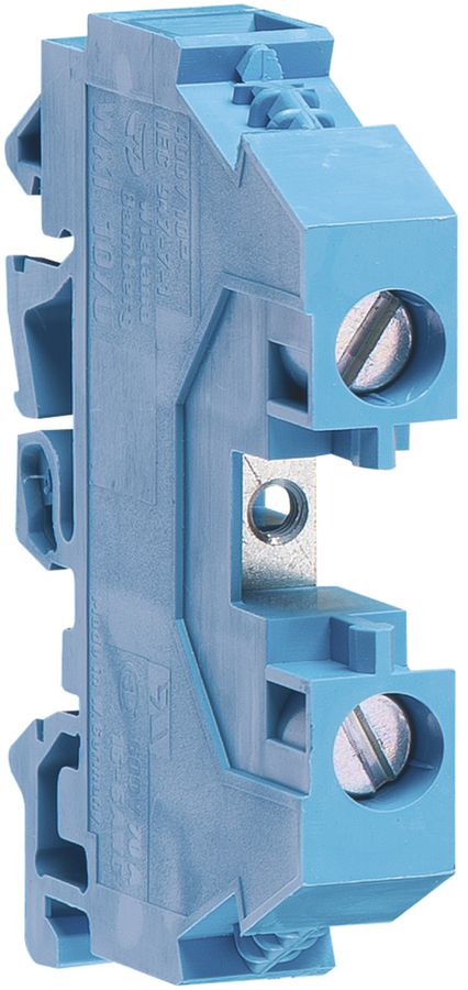 Borne de passage Hager 10mm², N, 400V/57A, à vis ouvert sur le côté