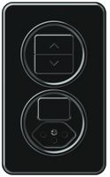UP-Kombination origin Storenschalter + Sch 3/1L+T13 88×148mm schwarz