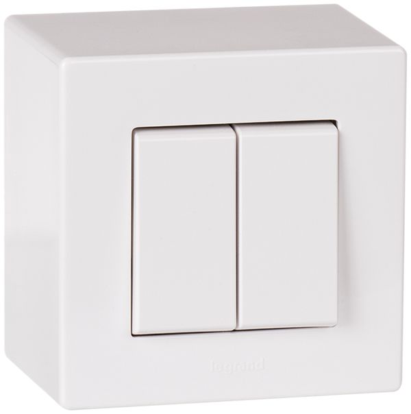 AP-Wippschalter ATO 3+3/1L weiss Gr.I