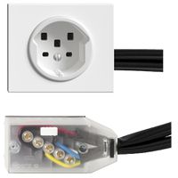 EB-Steckdose FH T25 16A weiss für Flachkabel Technofil, Steckkl