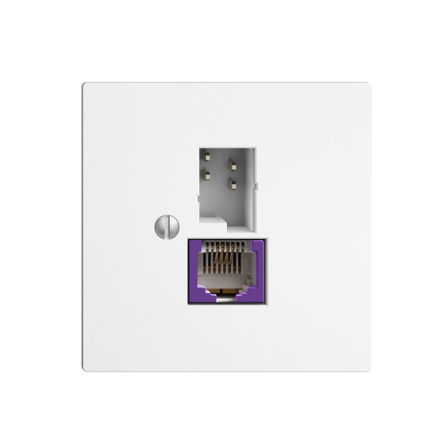 Prise T+T 6P/1×RJ45 DSL-à large bande EDIZIOdue blanc