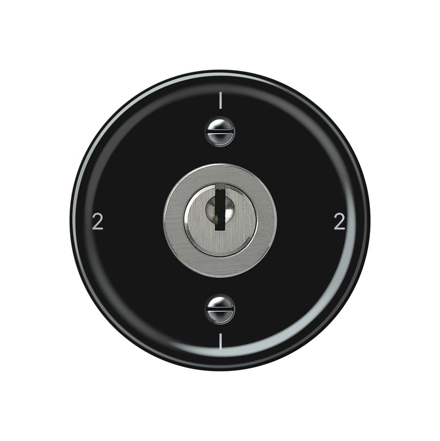 Interruttore a chiave origin commutatore 3/1L 16A 250V 1-2-1-2 60×60mm nero