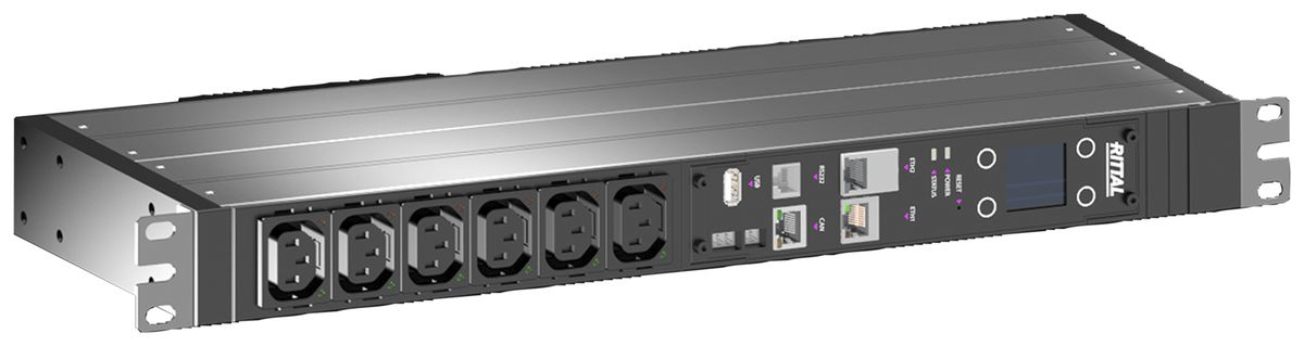 Stromverteiler Rittal DK 7979.302 19" 1HE 144mm 6×C13 230V 16A