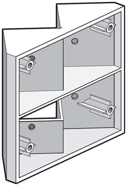 Supporto angolare Niko per rilevatore di movimento AP KNX 360° soffitto/muro bi
