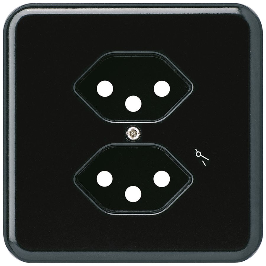 Abdeckplatte Gr.I 2×Typ 13/1 schwarz basico