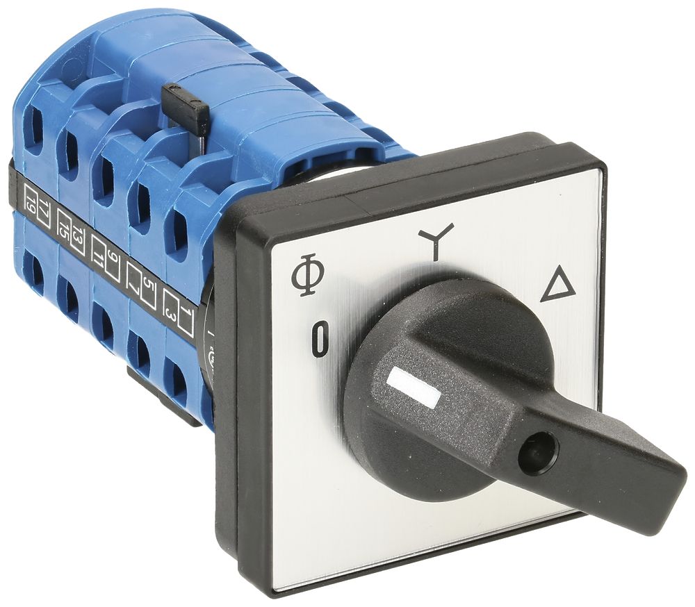 Inter.rotatif INC K&N, 20A/690V 4L, manette no, 48×48mm, Ø 6mm, "0-Y-∆"