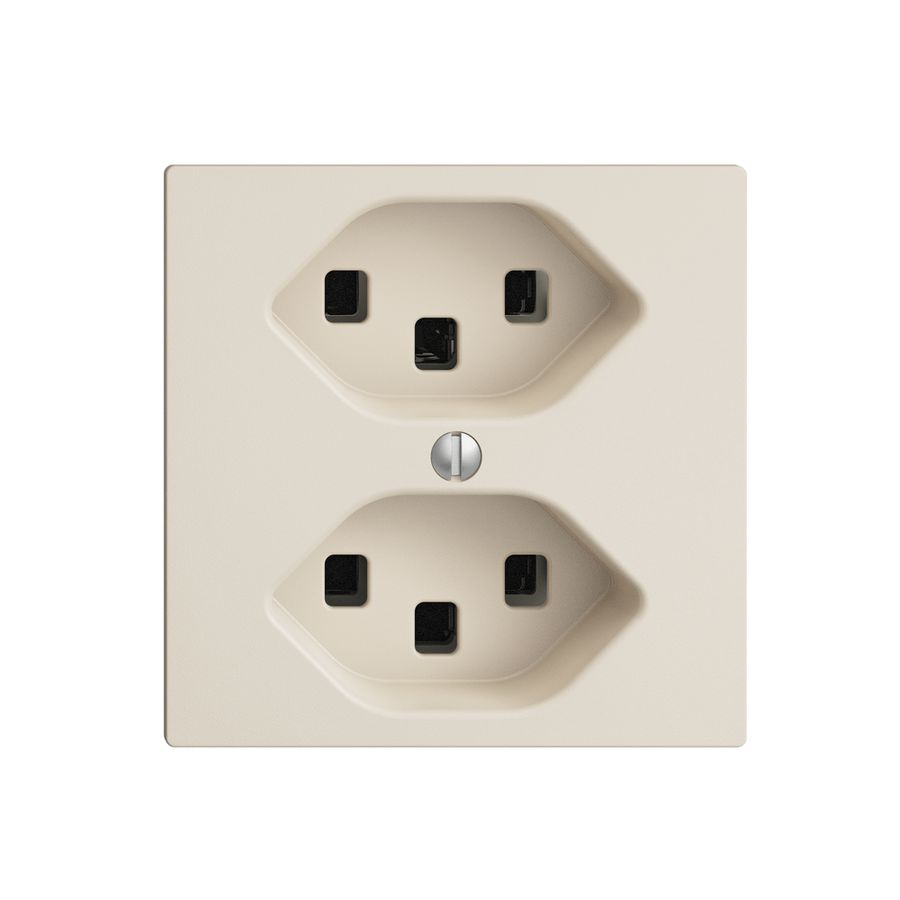 Steckdose EDIZIOdue 2×T23 crema, 16A, mit Steckklemmen