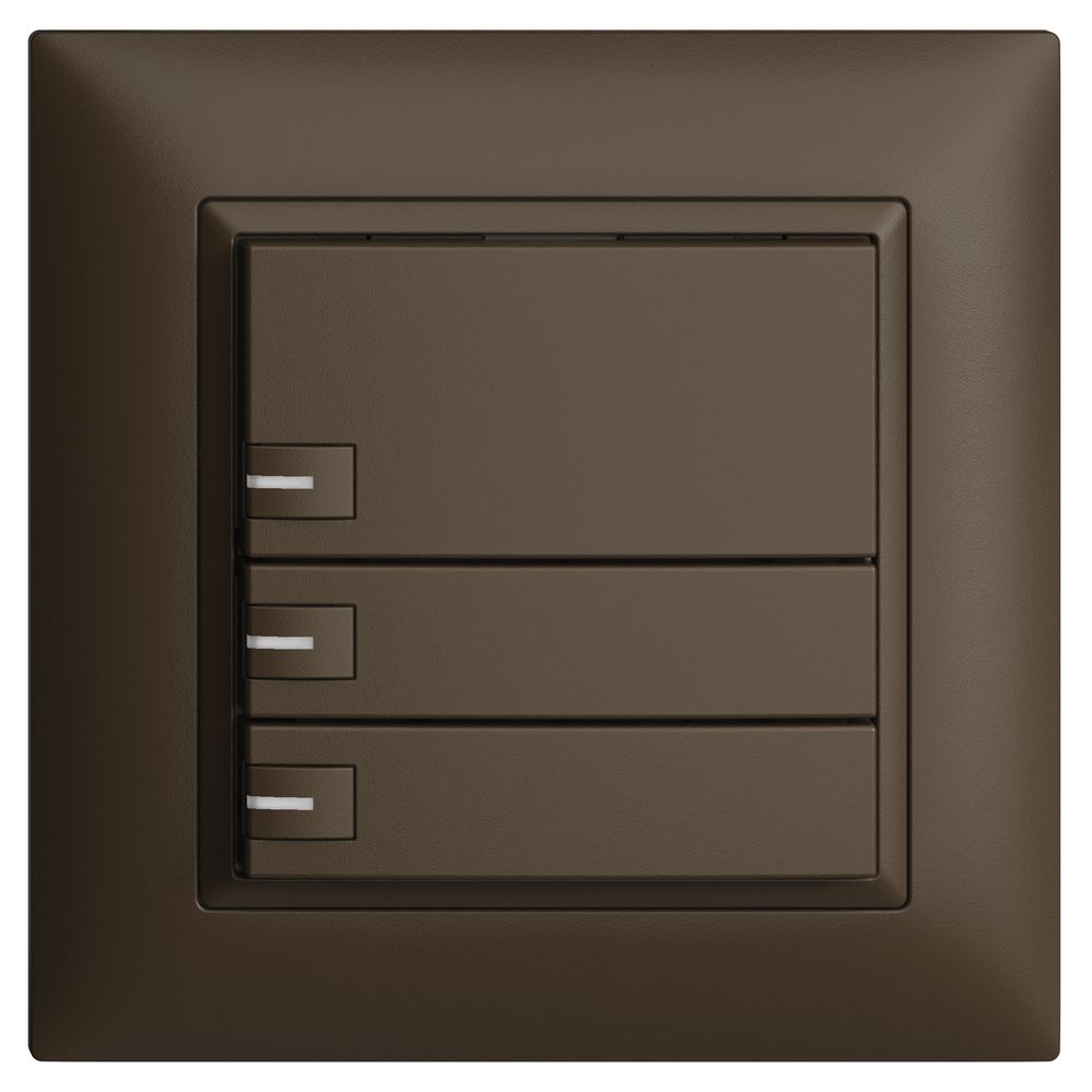 UP-KNX-Taster RGB EDUE FMI, 250mW, m.RGB-LED, 3×Taste, 1×Tastenb., cof