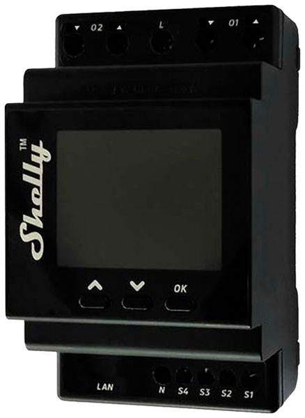 REG-RF-Jalousieaktor Shelly Pro Dual Cover/Shutter PM Bt/Wi-Fi 4×Eing 3TE