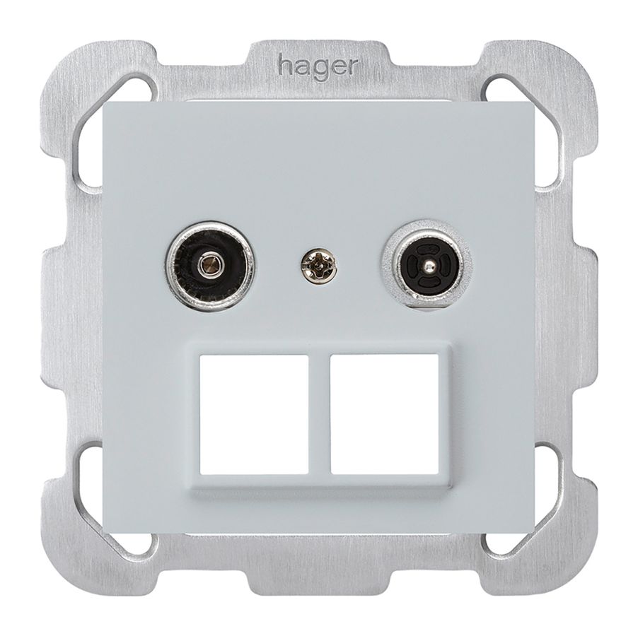 Prise multimédia ENC kallysto R/TV montage B 23dB 2GHz gris clair