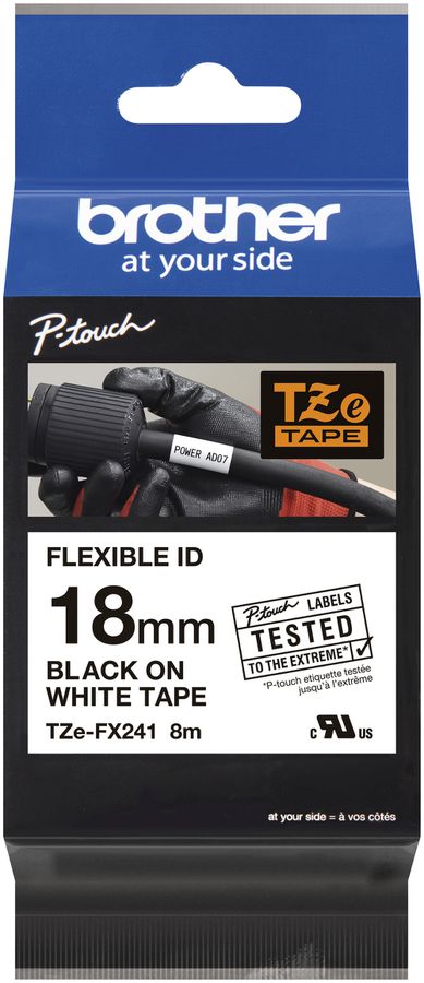 Schriftbandkassette TZe-FX 18mm×8m weiss