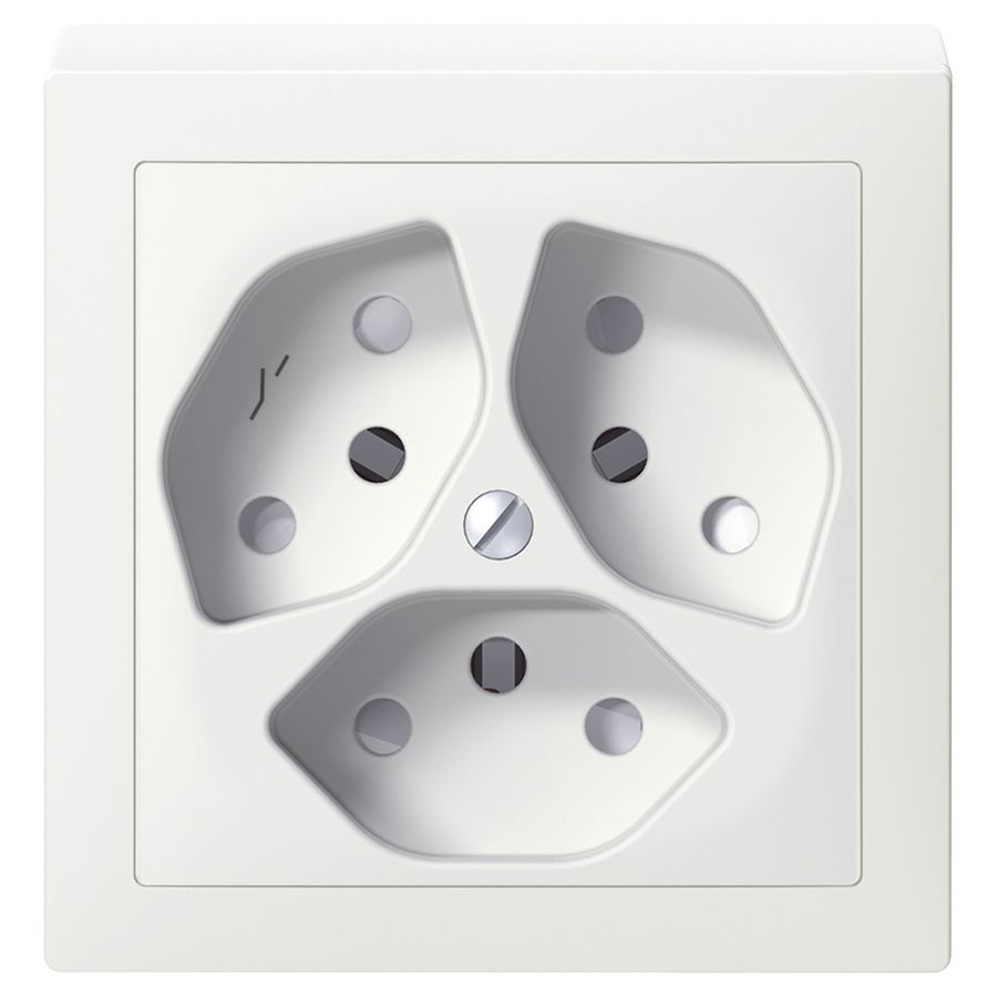 Prise AP SIDUS 3×T13/1 blanc avec shutter