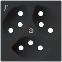 Frontplatte kallysto 3×T13/1 60×60 schwarz für Steckdose 3×T13/1