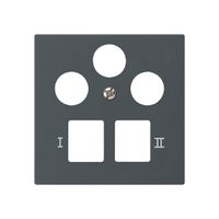 Placca frontale kallysto per R&M HWS antracite 3 fori SAT multimedia