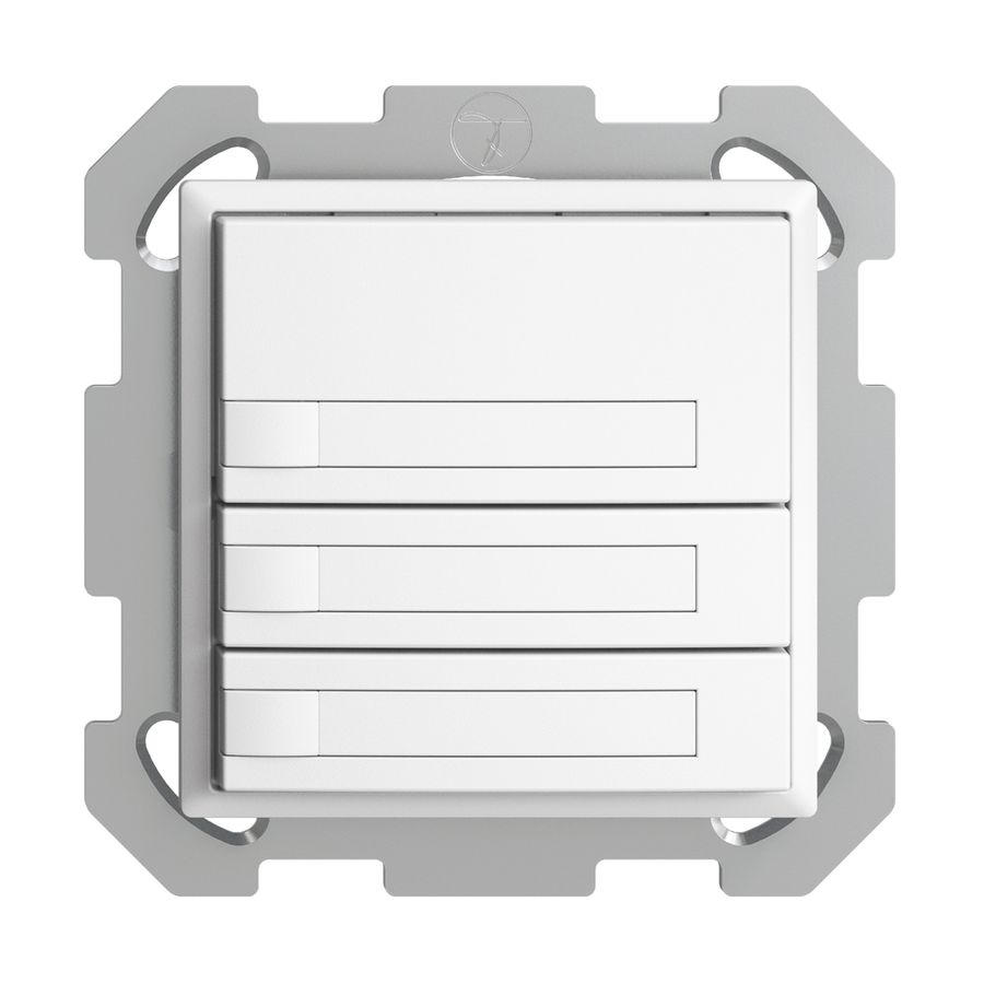 Poussoir ENC KNX 3× EDIZIOdue blanc RGB sans LED avec insert papier