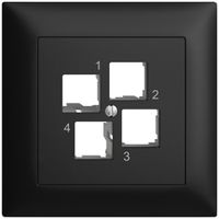 Kit di montaggio INC Edue FMI EASYNET S-One, per 4×RJ45, uscita dritta, nero