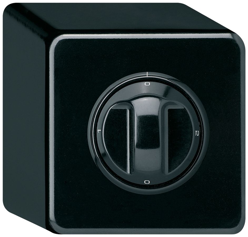 AP-Drehschalter basico 2/1L schwarz mit Drehgriff