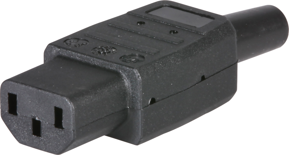 Gerätesteckdose T113 C13 gerade schwarz