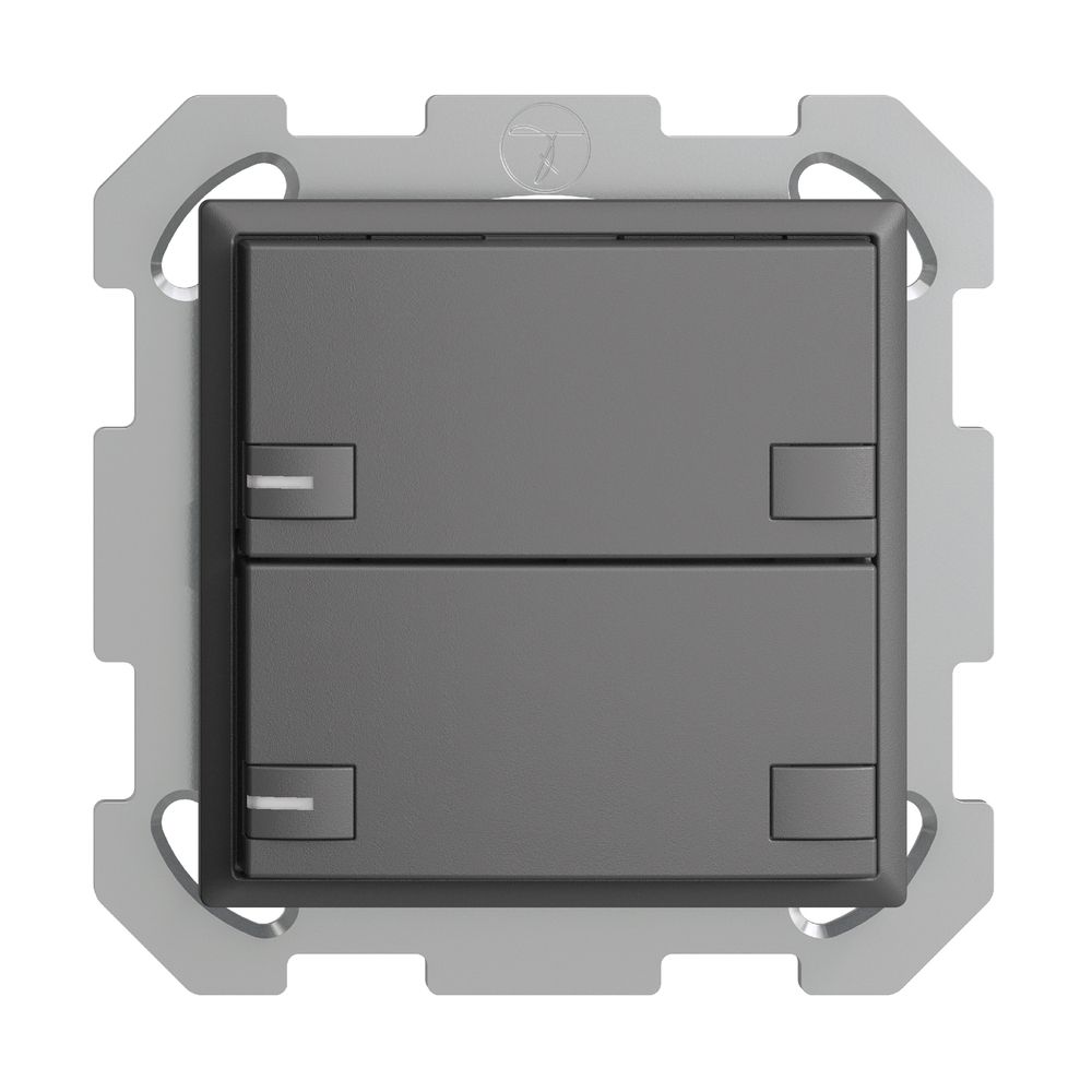 UP-KNX-Taster RGB EDUE, 250mW, m.RGB-LED, 2×Taste, 2×Tastenb., dgu