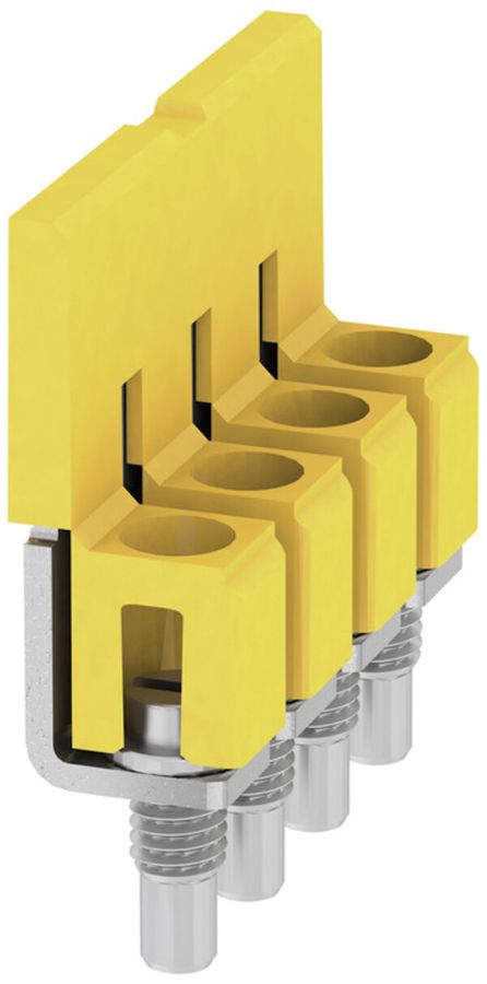Connexion transversale Weidmüller WQV 4/4 vissé 4L pas 6.1mm isolé 41A jaune