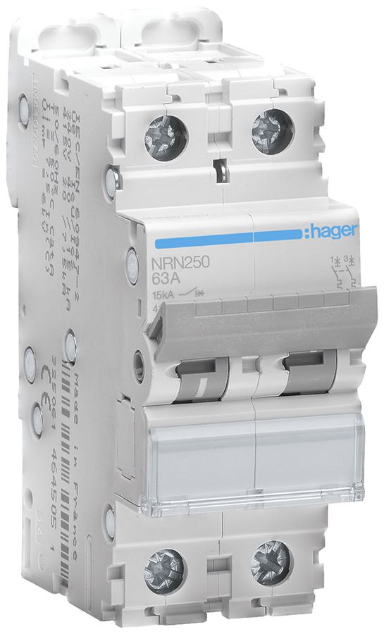 Leitungsschutzschalter Hager MCB 2P 415V Typ C 50A 2TE