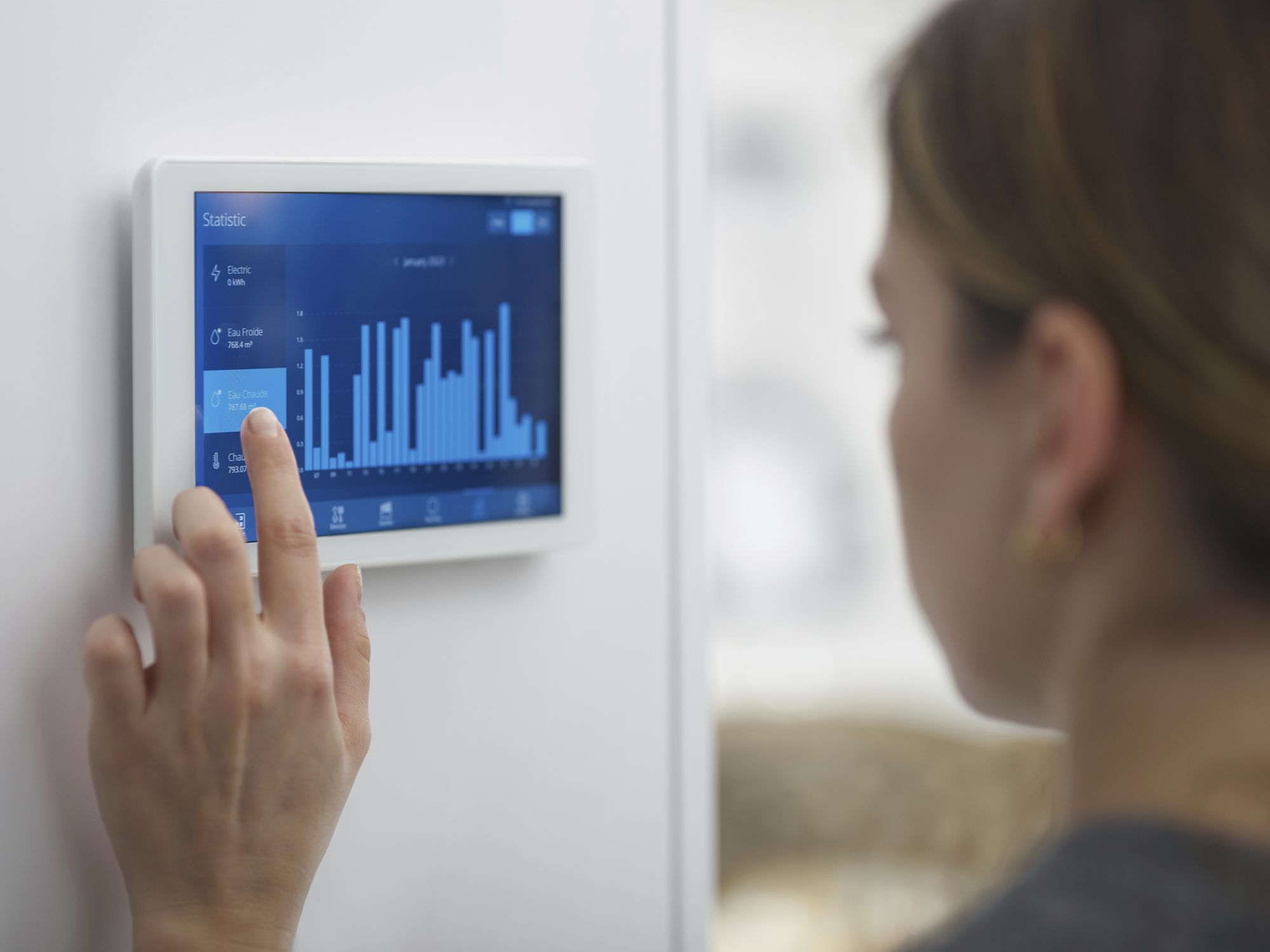 UP-Touchpanel 8" Amika, Ethernet/WLAN/Z-Wave 1DI IPS 1280×800px 230VAC