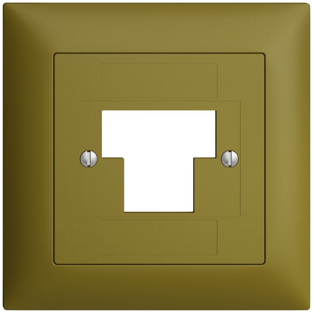 Kit frontale EDIZIOdue olive 88×88mm 1×TT 2×RJ45