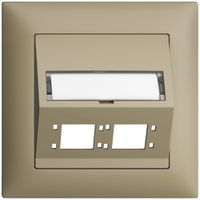 UP-Montageset EDIZIOdue FMI Schrägauslass 2×R&M Kat.6A/LC spezial, sand