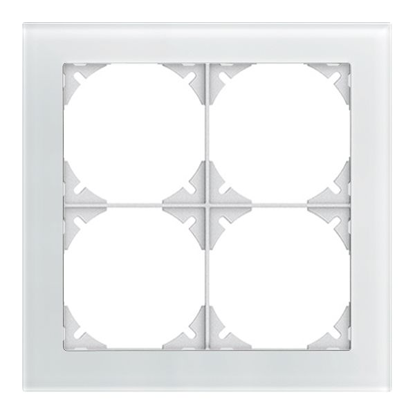 Abdeckrahmen EDIZIOdue prestige 2×2 glas weiss