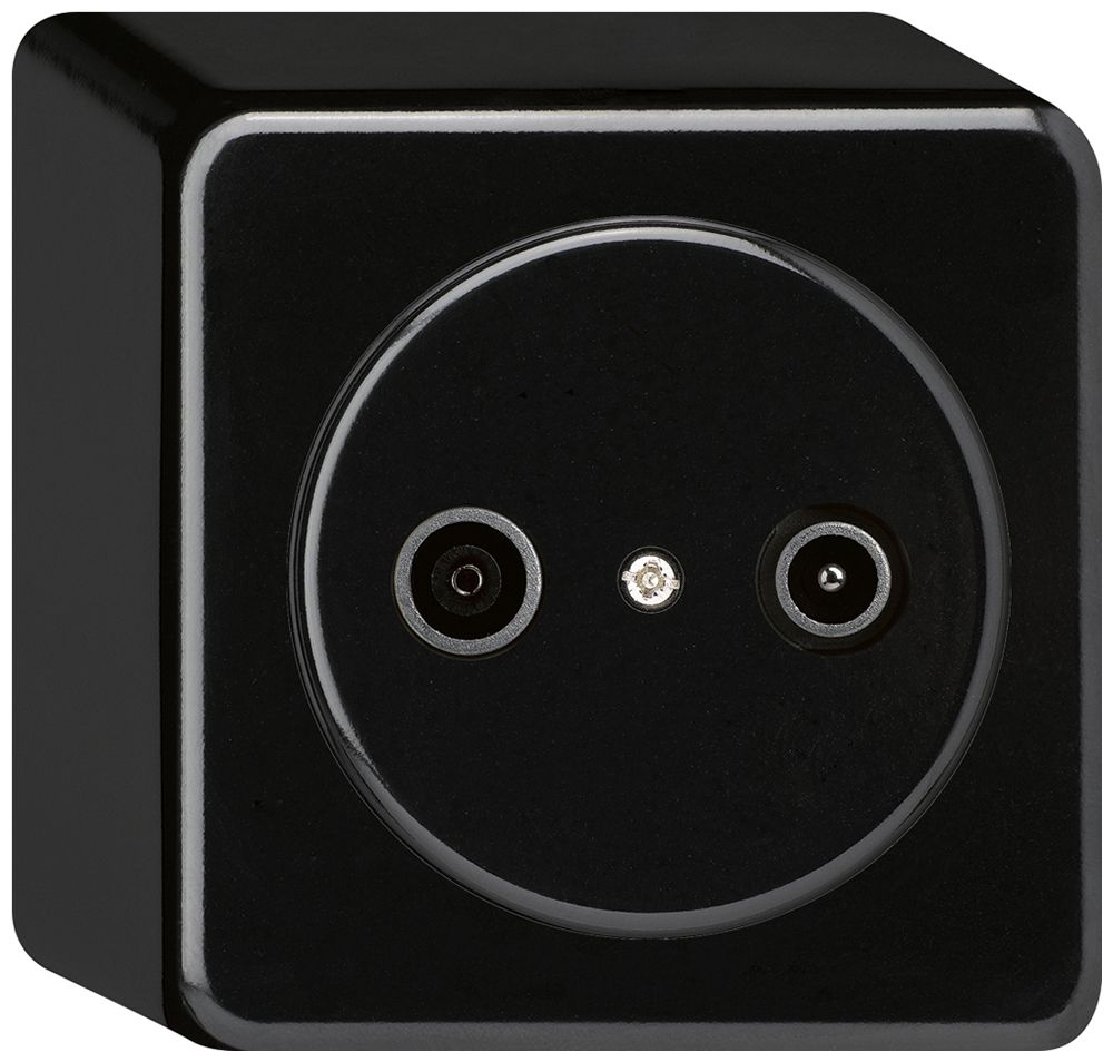 AP-Antennendose basico TV-R 14dB Durchgangsdose schwarz
